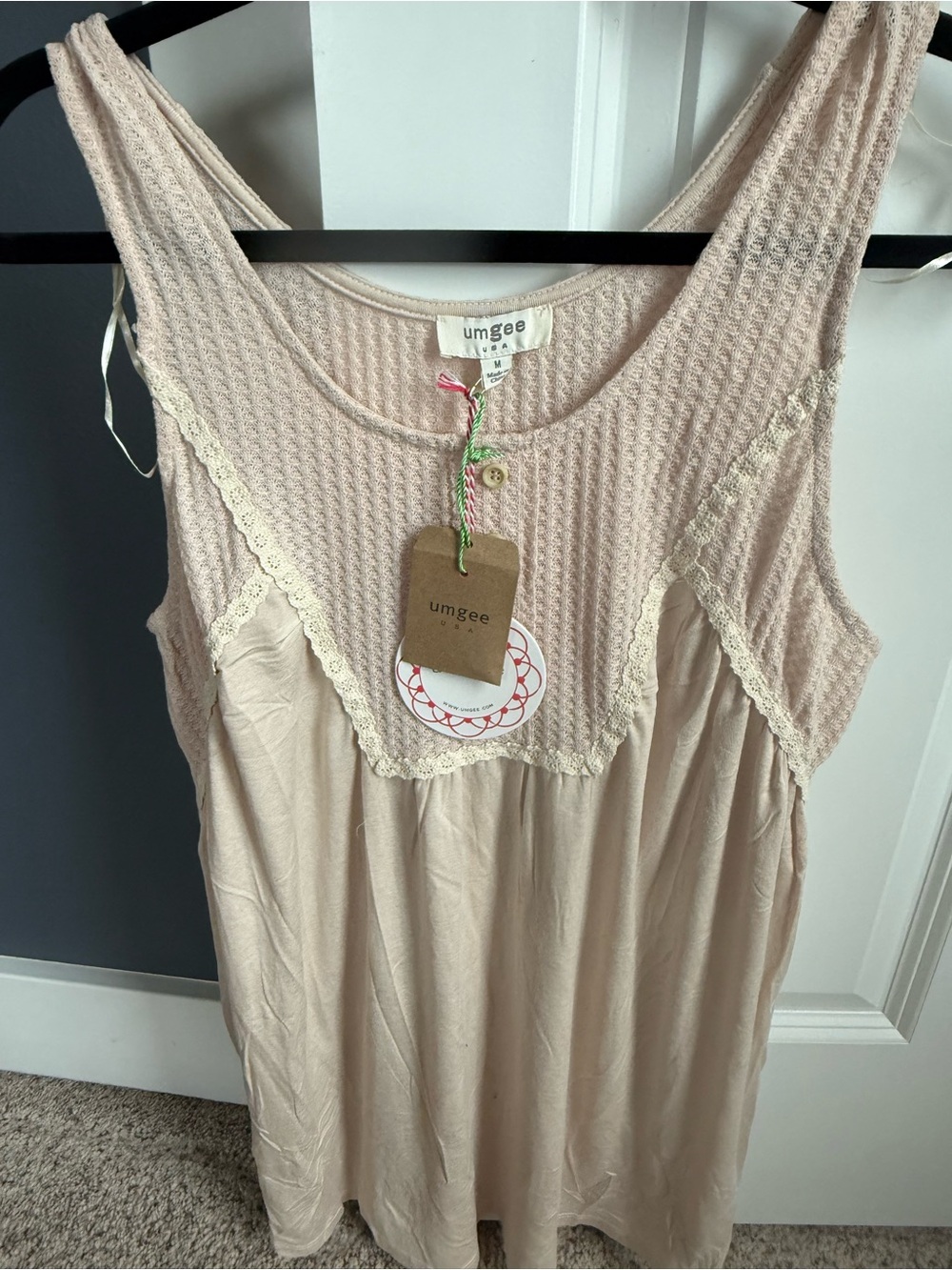 umgee Women's Sleeveless Lace-Trim Sleep Dress in Blush 🌟